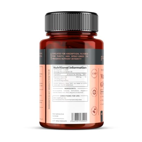 Magnésium glycinate triple force 1350 mg 90 comprimés - 202,5 mg de magnésium par comprimé - approvisionnement de 3 mois