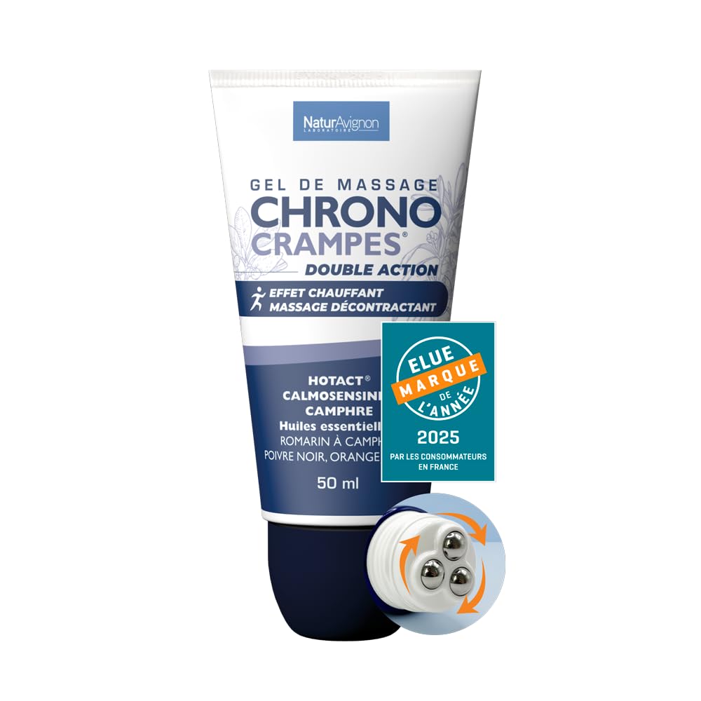 NaturAvignon Chronocrampes Gel massage décontractant musculaire puissant | Magnésium Arnica Potassium | Douleur musculai